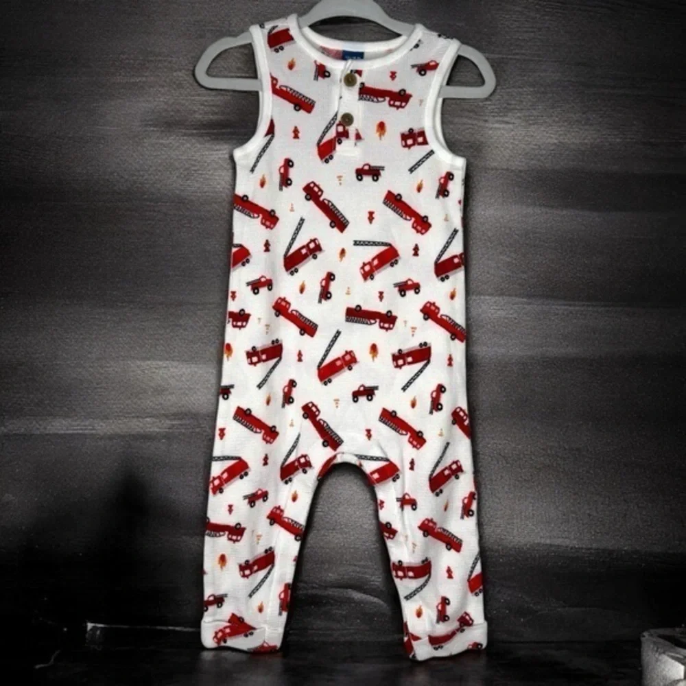 Old Navy Unisex Sleeveless Thermal-Knit Henley One Piece Jumpsuit Baby